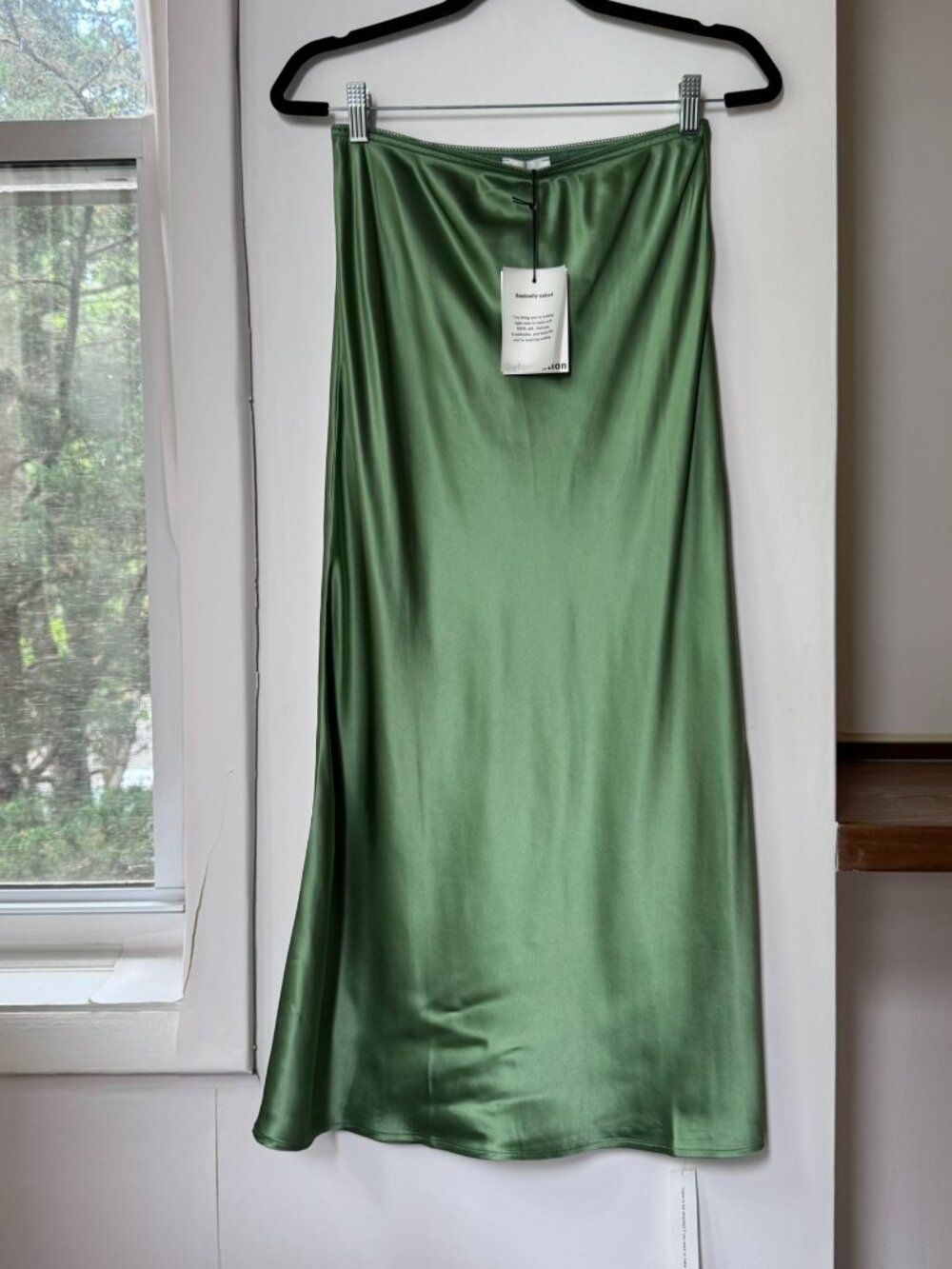 NWT Reformation Layla Silk Skirt Jade Green 6 - Picture 6 of 12